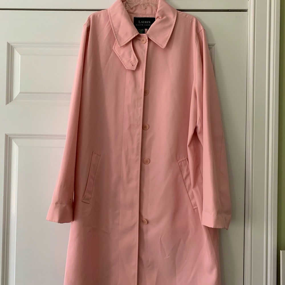 Pink Ralph Lauren rain trench coat